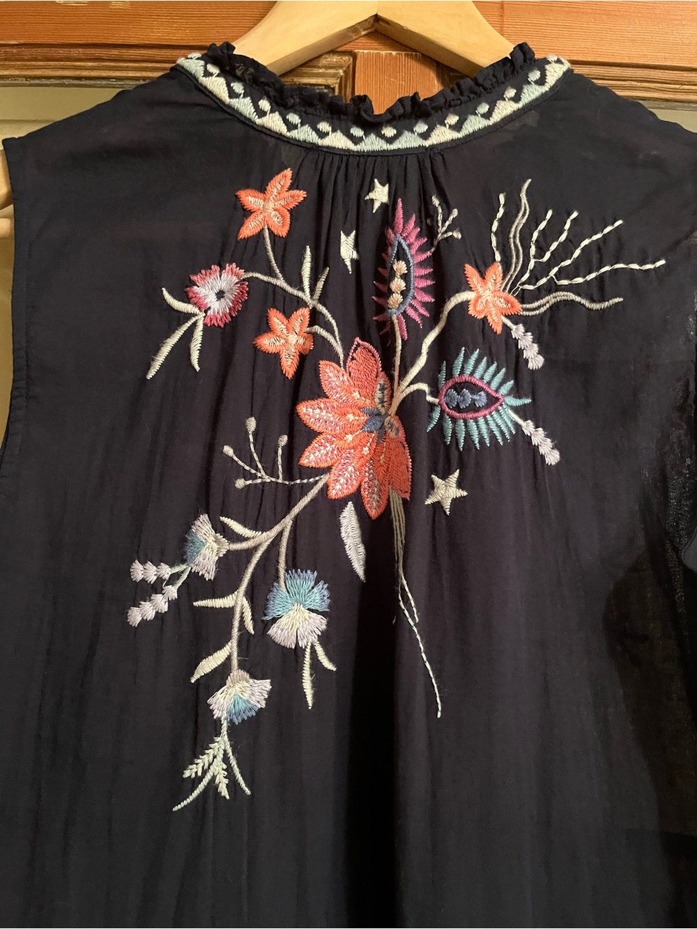 Johnny Was Phoebe Workshop Dress with Multicolor Floral Embroidery - Picture 5 of 7